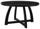 54"W Solid Wood Round Dining Table, Black