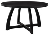 54"W Solid Wood Round Dining Table, Black