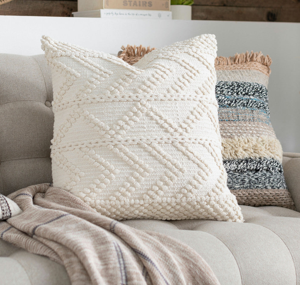 Surya Merdo Pillow Shell With Polyester Insert 20"H X 20"W Cream