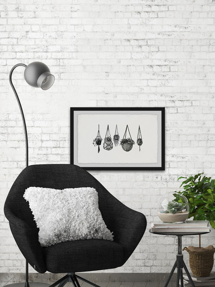 "Hanging Plants II" Framed Painting Print, 30"x20"