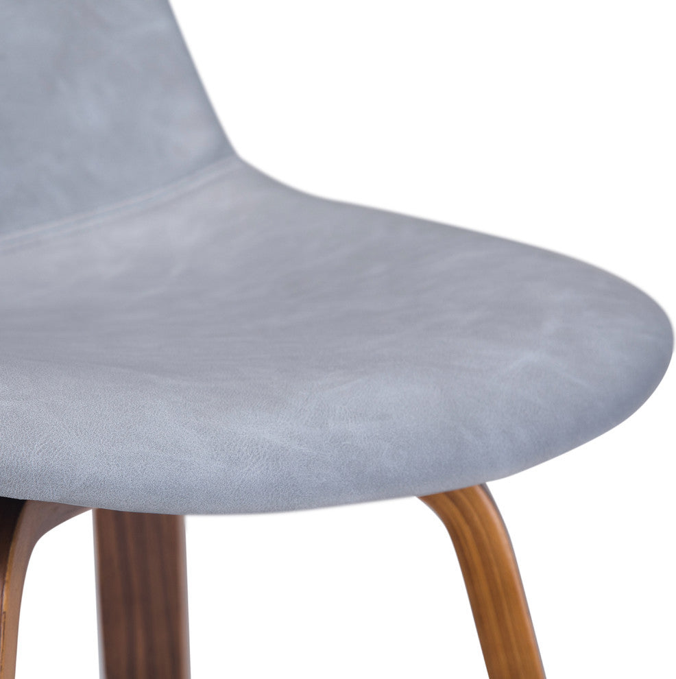 Randolph Bentwood Counter Stool, Set of 2, Stone Gray Faux Leather