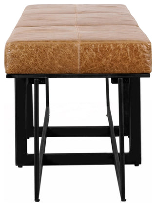 Calvin Narrow Bench in Chestnut by Kosas Home, Chestnut
