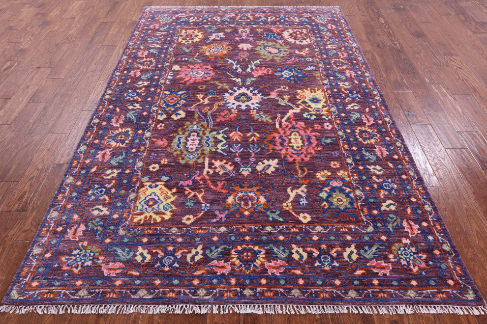 Turkish Oushak Hand Knotted Wool Rug 6' 2" X 9' 0" - Q15365