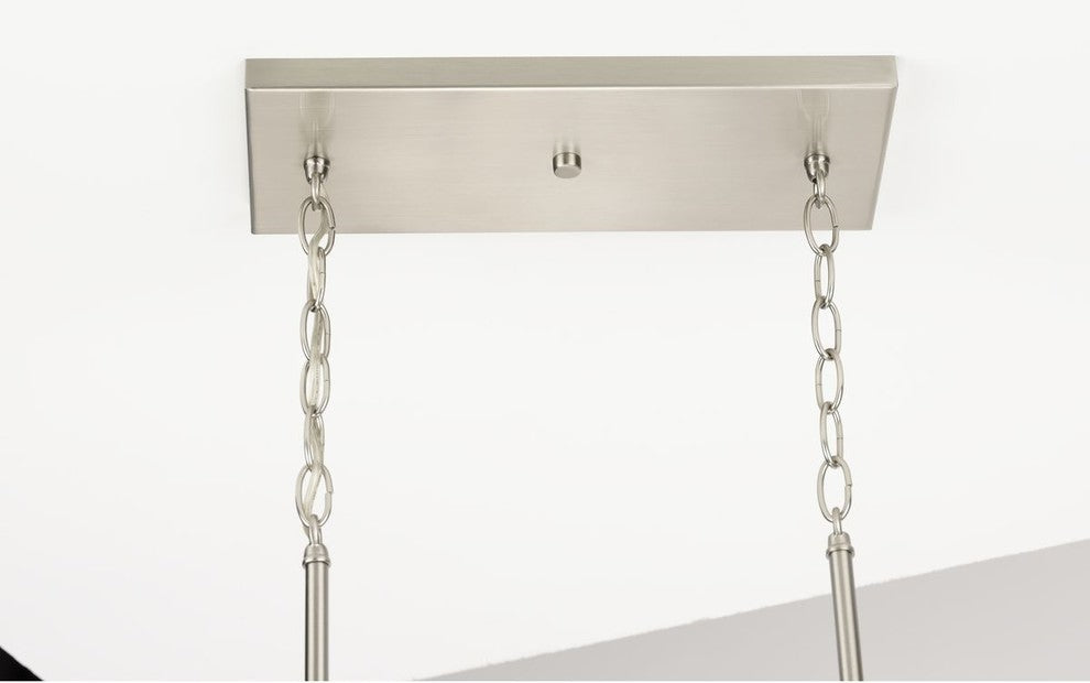 Mast Collection 4-Light Linear Chandelier, Brushed Nickel