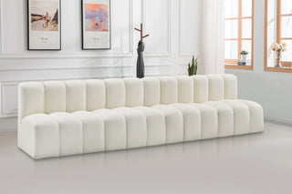 Arc Vegan Leather Upholstered 4-Pc. Modular Sofa, Cream