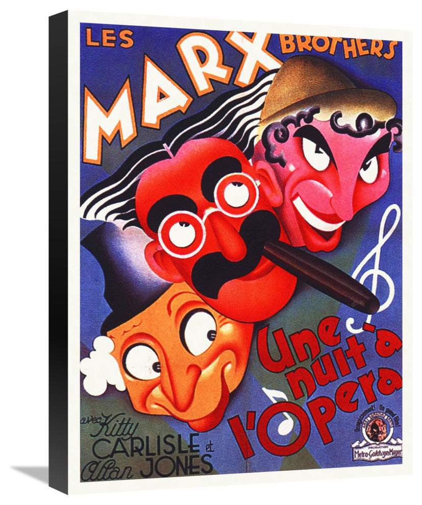 "Marx Brothers - French - A Night at the Opera 01" Canvas Giclee, 17"x22"