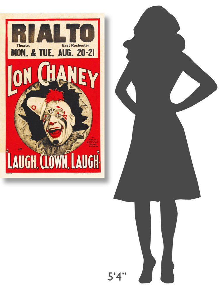 "Poster - Laugh, Clown, Laugh 03" Canvas by Hollywood Photo Archive, 25x40"