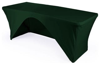 LA Linen Open Back Spandex Tablecloth, Hunter Green, 96"x30"x30"
