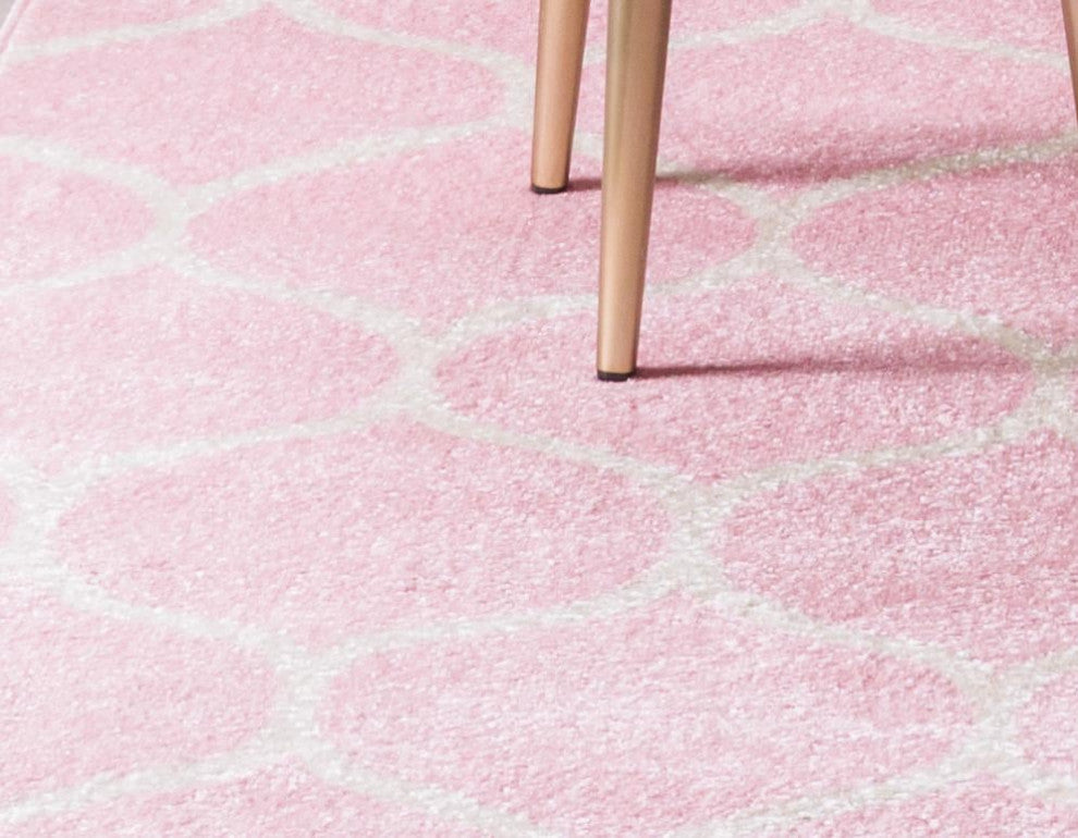 Rug Unique Loom Trellis Frieze Pink Square 6' 0 x 6' 0