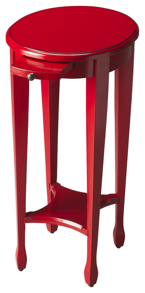 Butler Arielle Yellow Round Accent Table, Red