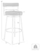 Titana 26" Counter Height Swivel Blue Faux Leather and Stainless Steel Bar Stool, 30