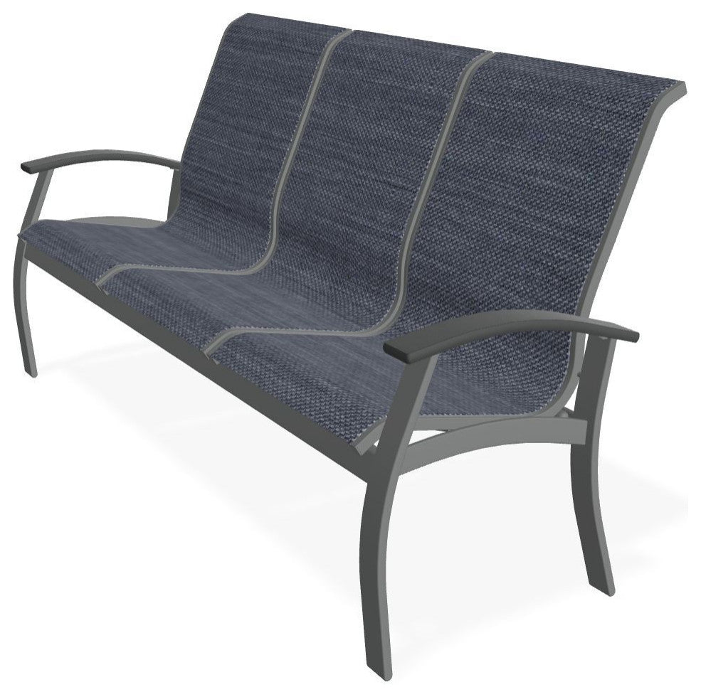 Belle Isle Sling 3-Seat Outdoor Sofa, Augustine Denim/Graphite