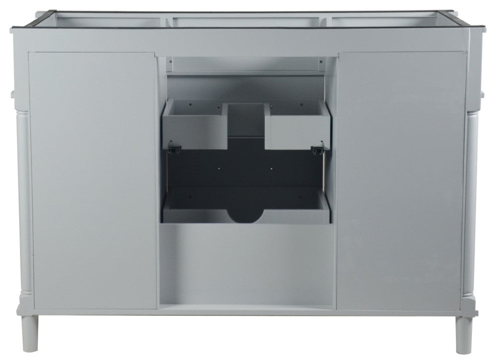 48" Single Vanity, Light Gray With White Carrara Marble Top