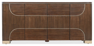 Lifestyle shot of the credenza in a living-room context, clear front view.