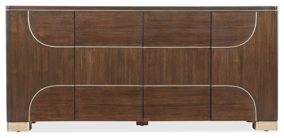 Lifestyle shot of the credenza in a living-room context, clear front view.