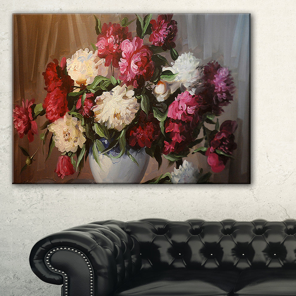 "Bouquet of Blooming Peonies" Wall Art Canvas, 40"x30"