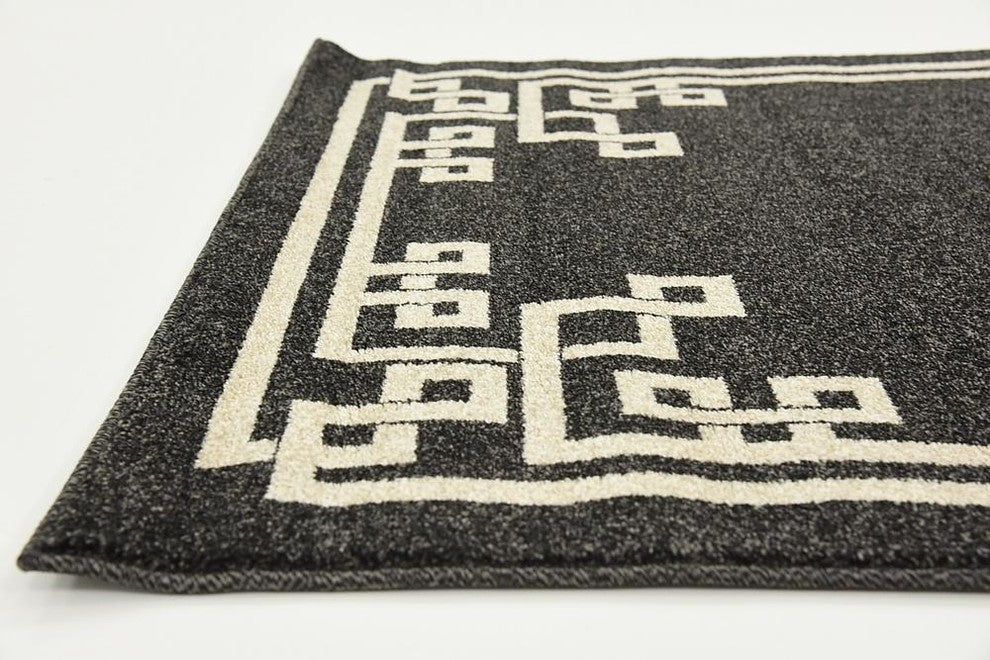 Unique Loom Black Athens Geometric 3'x5' Area Rug