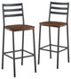 Industrial Slat Back Counter Stools, Set of 2 - Dark Walnut