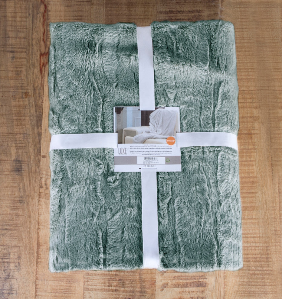 Faux Fur Throw 50"x60", Seagrass