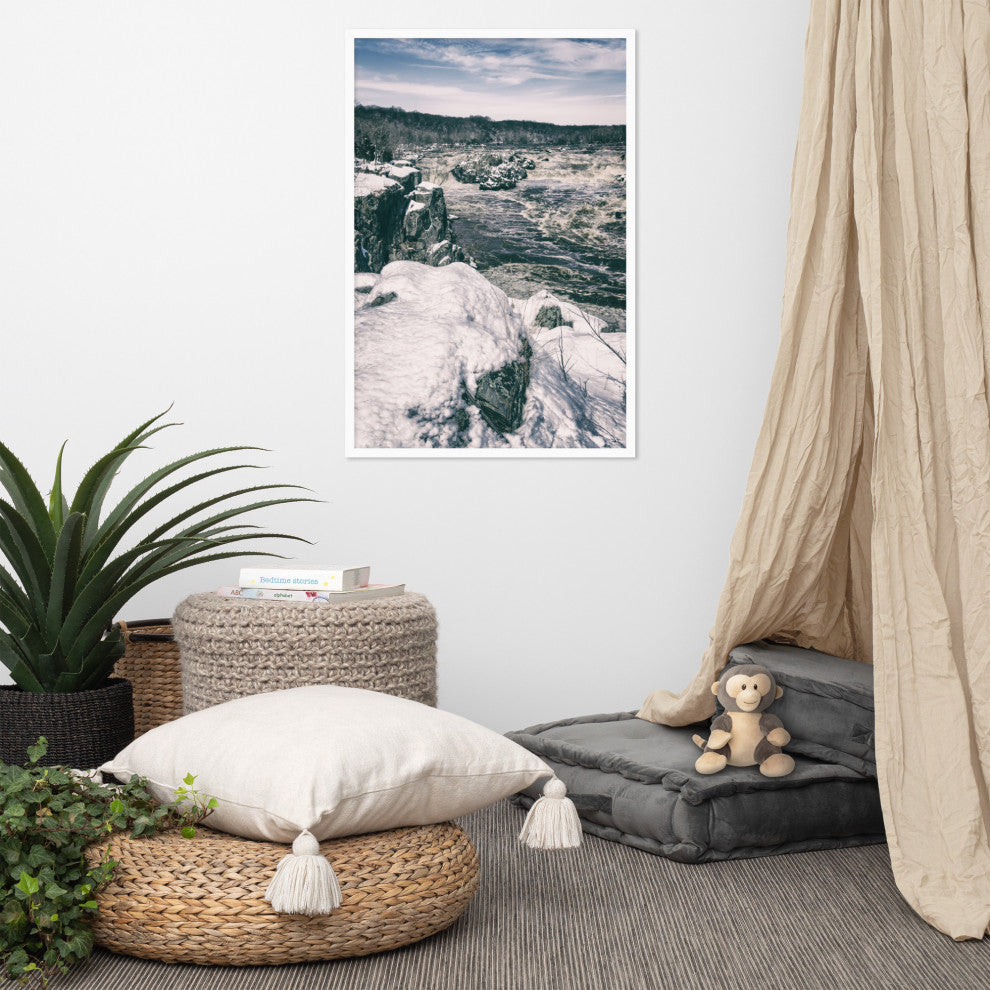 Great Falls Vintage Rural Landscape Framed Photo Paper Wall Art Prints, White, 24" X 36"