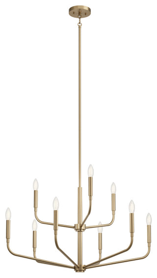 Madden Chandelier, Black, Champagne Bronze, 32" 2 Tier