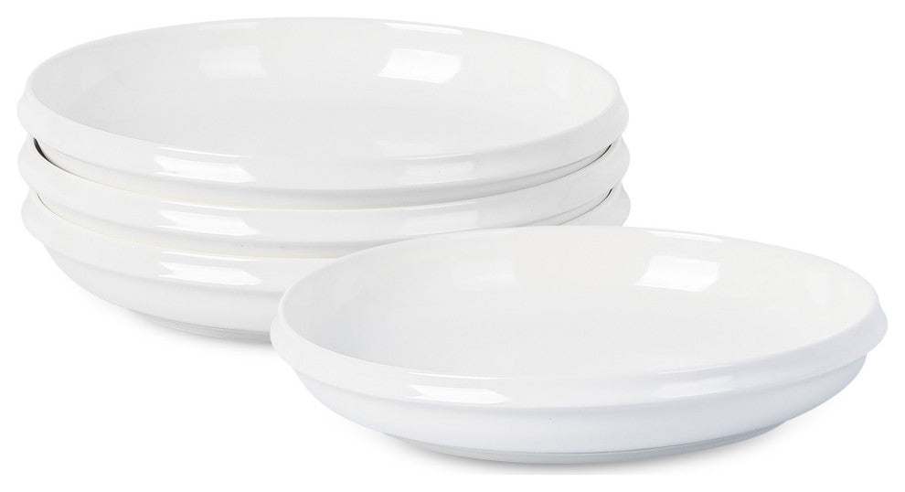 Stone Lain Verso Porcelain Dinner Plate Set of 4, White