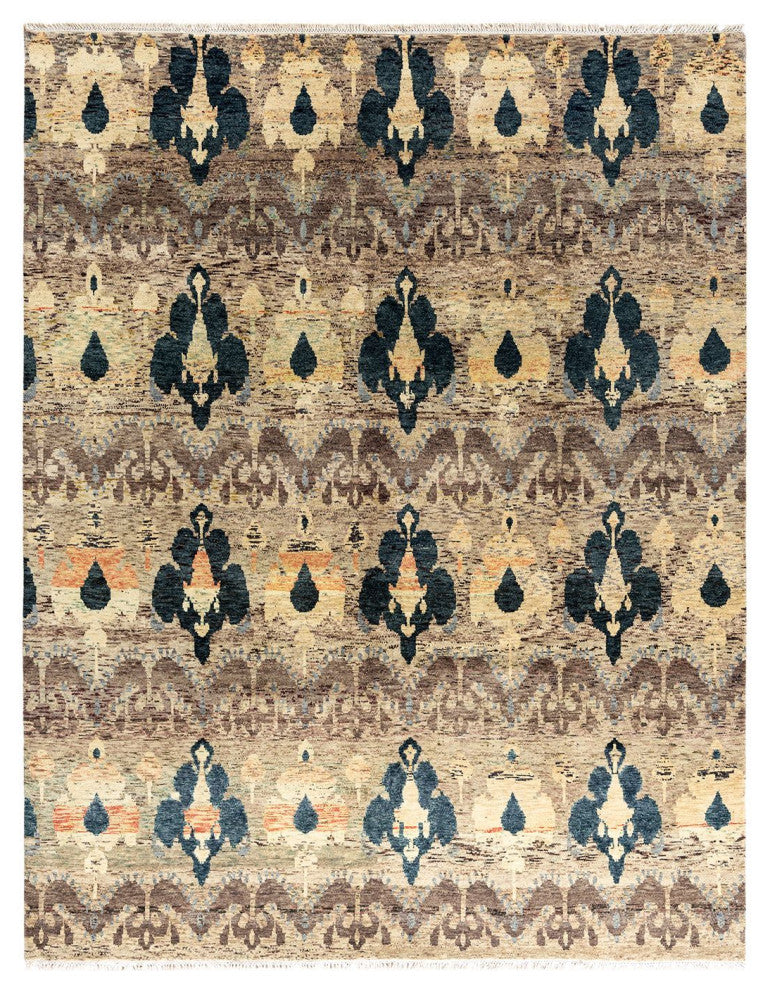Ikat One-of-a-Kind Handmade Area Rug Brown, 7' 10" x 10' 1"