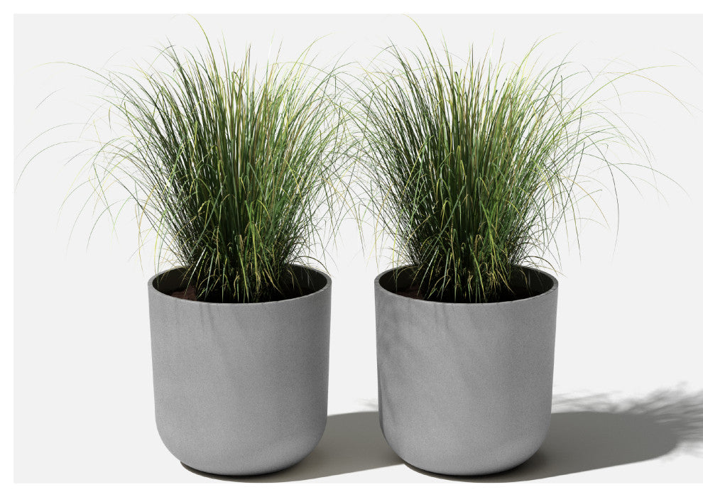 Pure Series Kona Planter, Grey, 15", 2 Pack