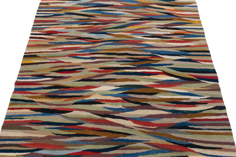New Handwoven Turkish Kilim Rug 4' 3" x 5' 11", 51 in. x 71 in.