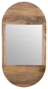 Wood, 34"Lx18"W Oval Mirror, Brown