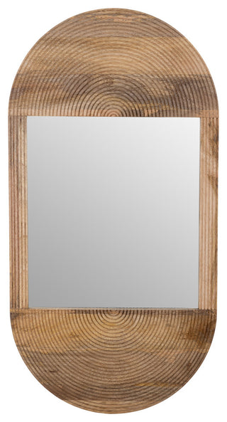 Wood, 34"Lx18"W Oval Mirror, Brown