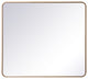 Ellis Soft Corner Metal Rectangular Mirror, Brass, 36"x40"