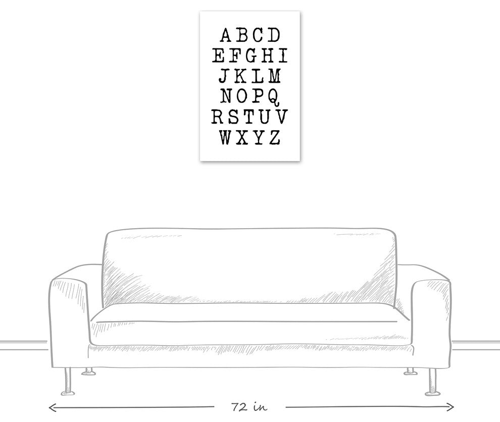 Typewriter Alphabet 20x30 Canvas Wall Art