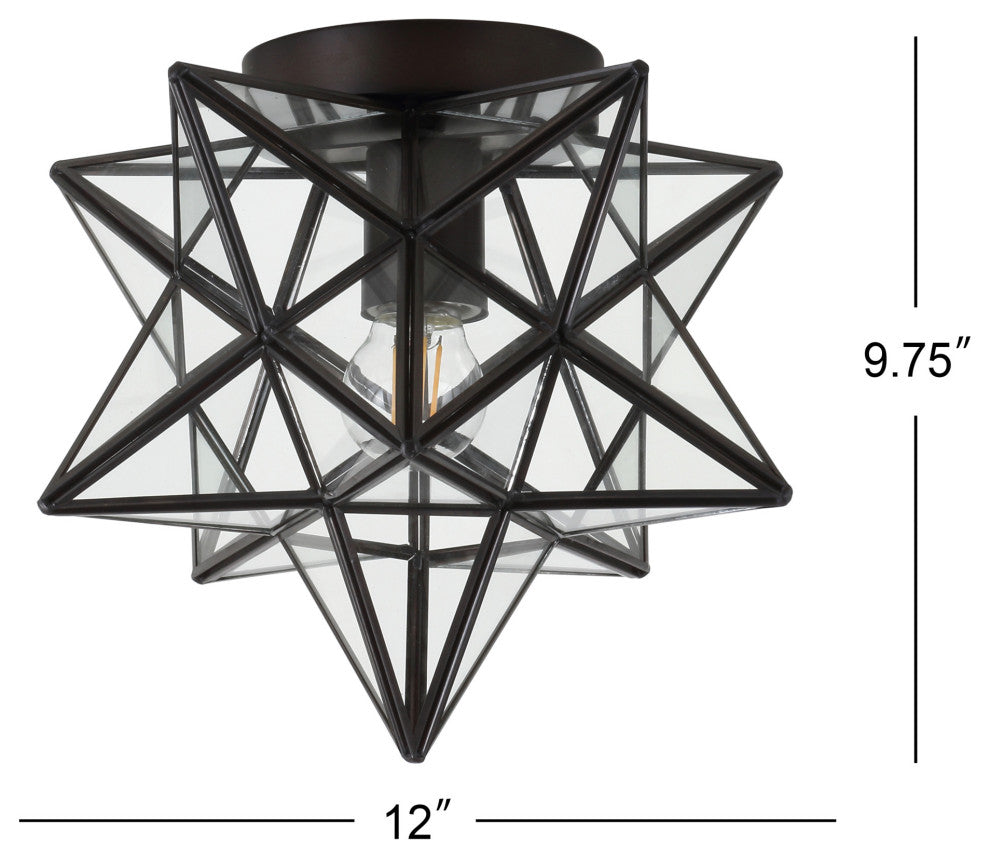 JONATHAN Y Lighting JYL9035 Stella 12"W LED Flush Mount Ceiling - Nickel