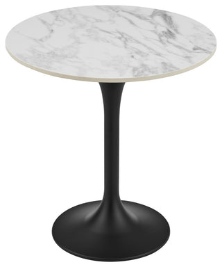 Astrid Side Table With High Gloss White Ceramic Top and Matte Black Tulip Base