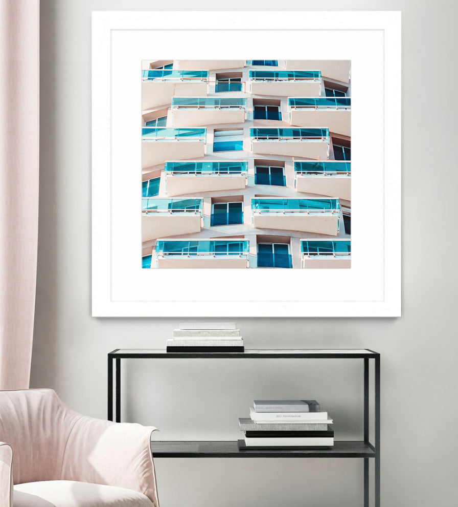 "Balconies" Matted and Framed, 36"x36"