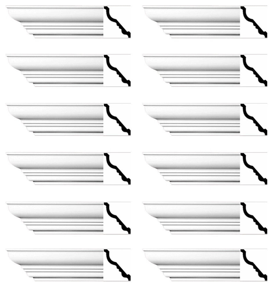 Cornice White Urethane Bennington Simple Design 12 Pieces Totaling 1128" Length