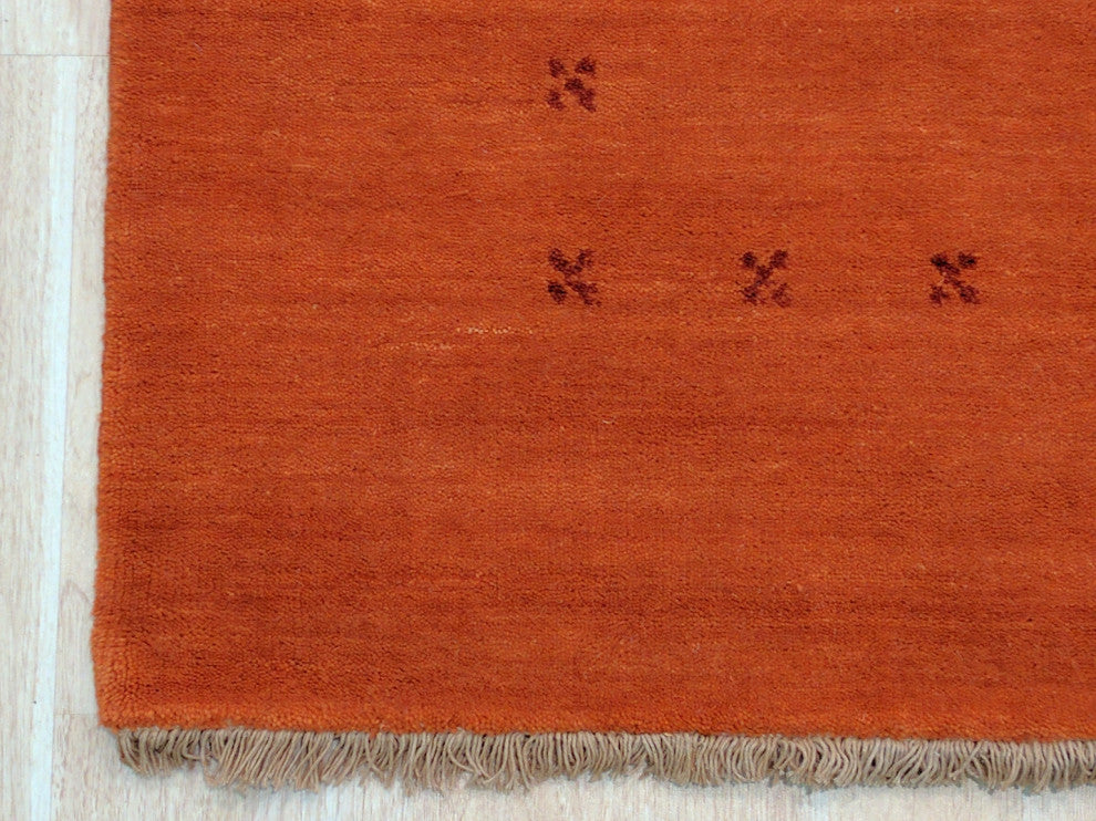 Orange Transitional Solid Lori Baft Area Rug