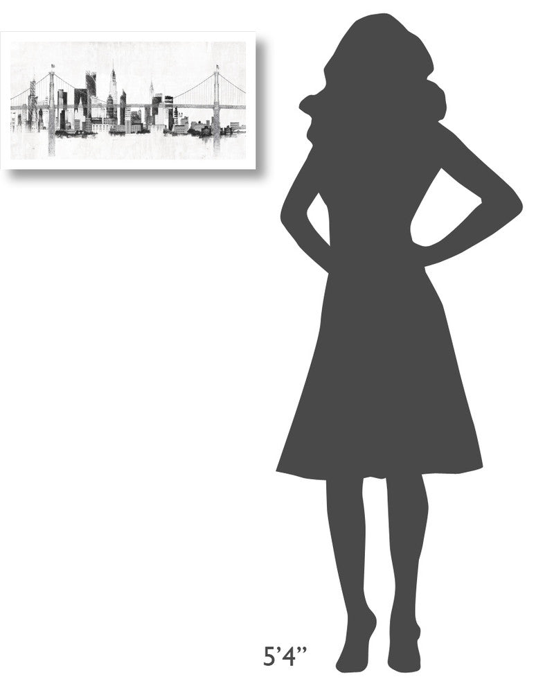 "Bridge and Skyline Silver" Digital Paper Print by Avery Tillmon, 26"x14"