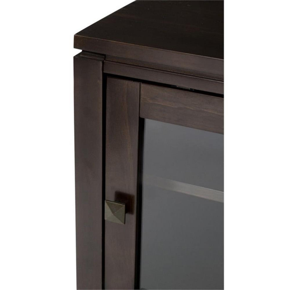 Solid Wood 36 Inch Wide Medium Storage Cabinet In Mahogany Brown