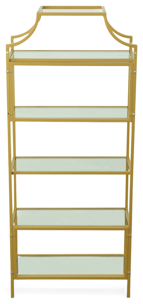 Palmer 5 Tier Glass Shelf Bookcase