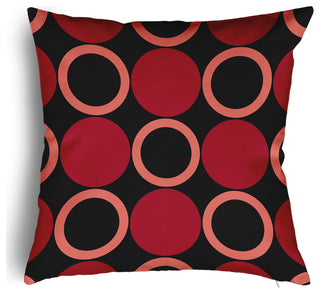 Mod Circles Accent Pillow With Removable Insert, Dark Red, 20"x20"