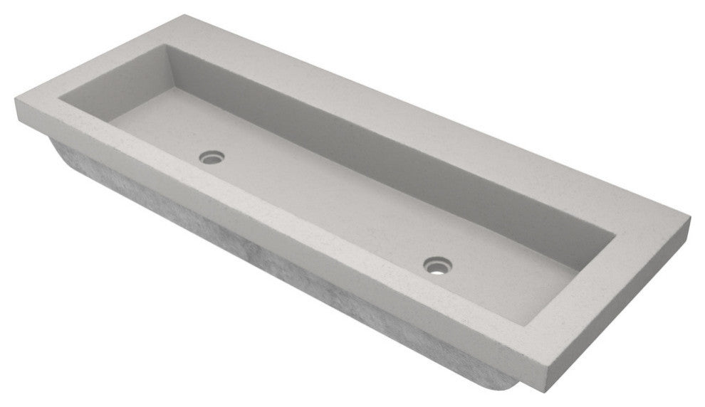 Trough 4819 Bathroom Sink, Ash, No Faucet Holes