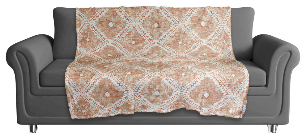 Orange Ikat 50 x 60 Coral Fleece Blanket