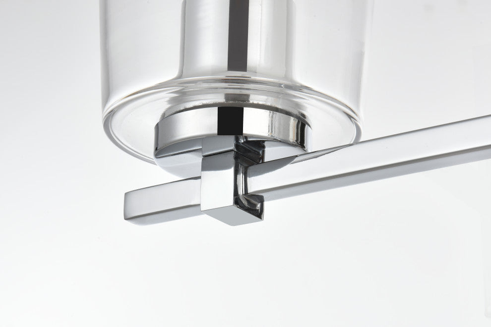 3 Light Chrome And Clear Bath Sconce