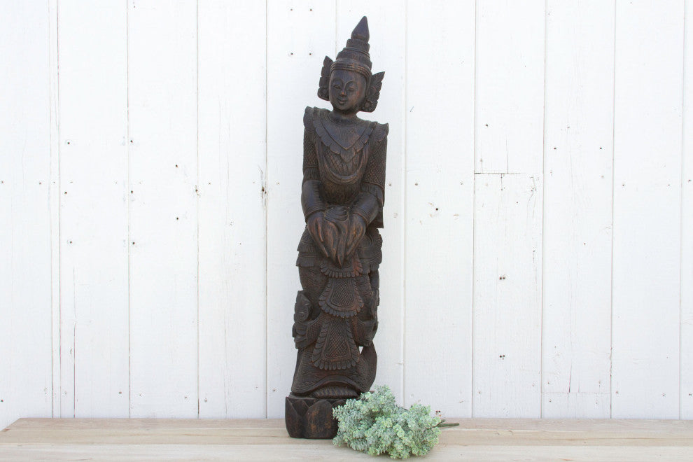 Set of Two, Stunning Bali Carved Statues
