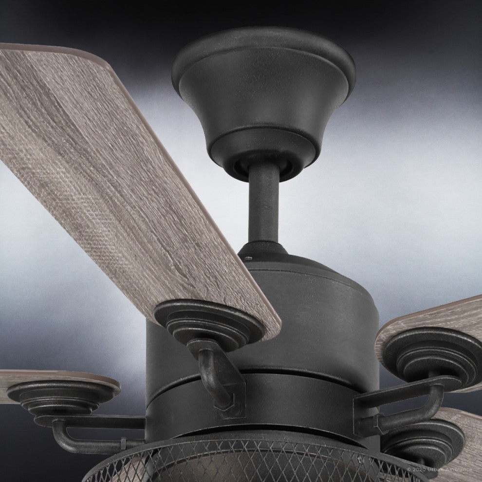 Luxury Vintage Ceiling Fan, Olde Iron, UHP9100, Southport Collection