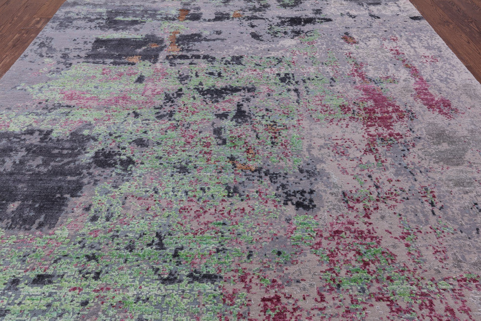 Modern Wool and Silk Hand Knotted Rug 7' 10" X 10' 3" Q7224