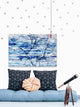 "Blue Snow Storm" Print on White Wood, 60"x40"