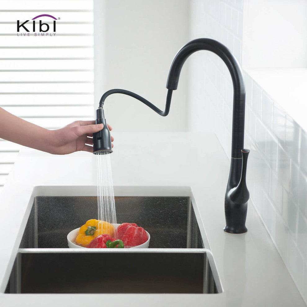 Cedar Single Handle Pull Down Kitchen Faucet, Oil Rubbed Bronze, W/O Soap Dispen